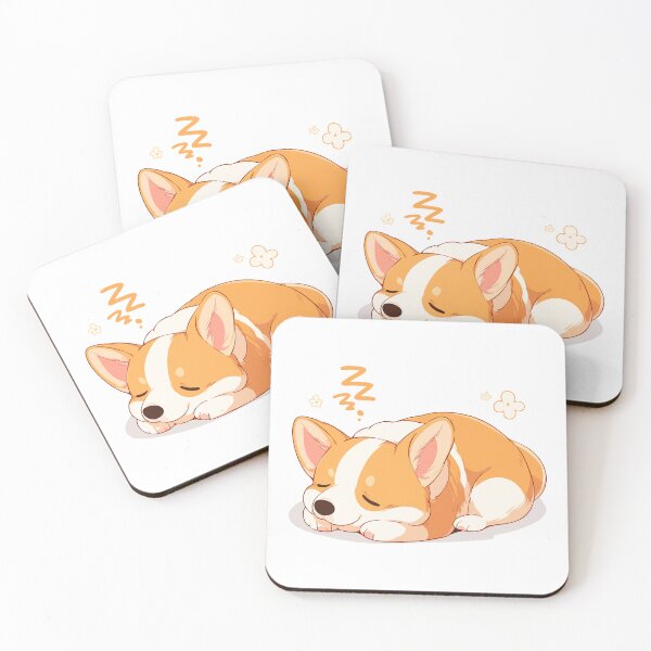 Item preview, Sleeping Corgi Cute Kawaii Character Art designed and sold by HappyMaze.