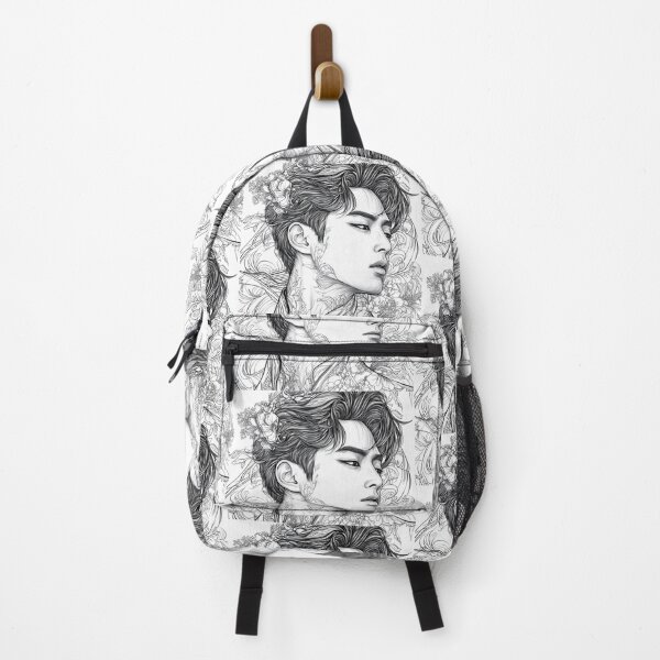 Item preview, K-pop Male Portrait with Floral Details designed and sold by ArtemisDesignAI.