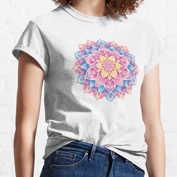 Item preview, Flower Mandala cute lovely calm peaceful pastel colors designed and sold by paintedruins.