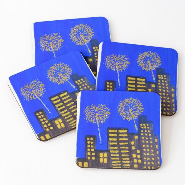 Item preview, Diwali - Skyscraper Silhouette & Fireworks Night Sky designed and sold by diptarka07.