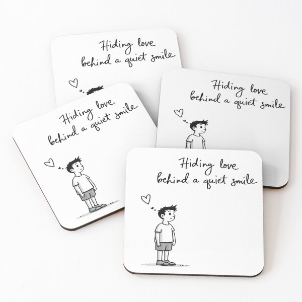 Item preview, ?Hiding Love Behind a Quiet Smile – Cute Minimalist Love Illustration? designed and sold by Irene Catchmind.