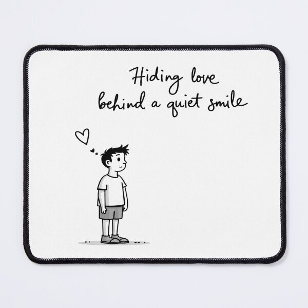 Item preview, ?Hiding Love Behind a Quiet Smile – Cute Minimalist Love Illustration? designed and sold by Irene Catchmind.