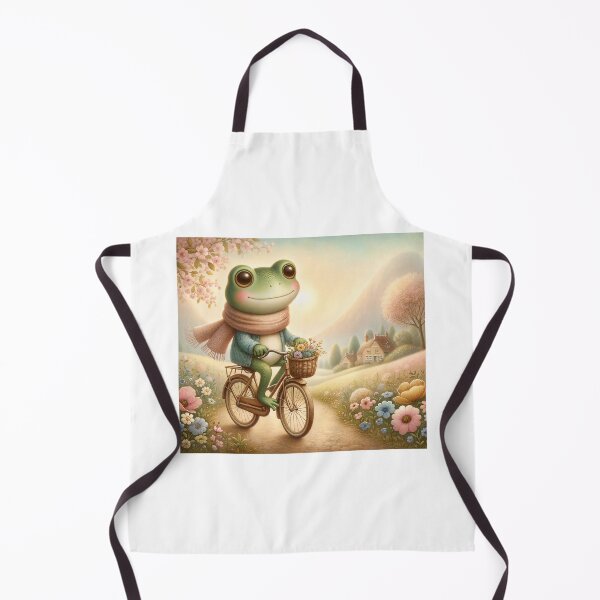 Item preview, Enchanting Frog on a Bicycle Ride through Woodland in Spring designed and sold by lynnebeclu.
