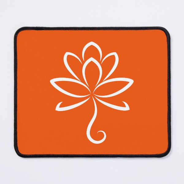 Item preview, Lotus White on orange designed and sold by Leanne Karlstrom.