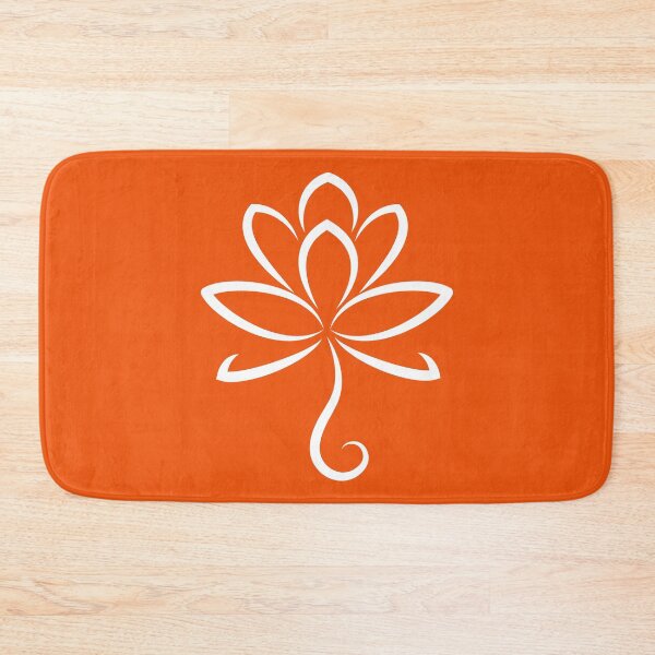 Item preview, Lotus White on orange designed and sold by Leanne Karlstrom.