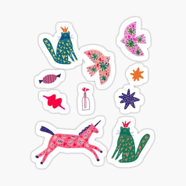 Item preview, Funny animals, unicorns, cats, hearts, flowers express love, color and funny moments designed and sold by YaninaArcoiris.