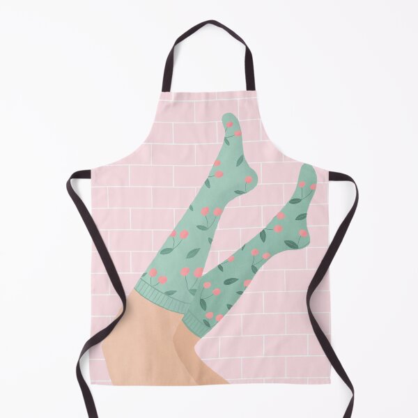 Item preview, Legs with pink and green cherry socks designed and sold by Home Cyn Home.