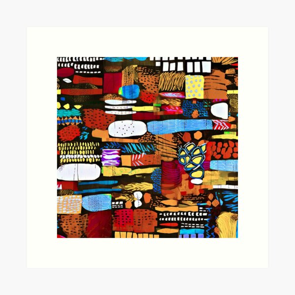 Aperçu de l'œuvre Un patchwork d'art abstrait romantique et coloré créée et vendue par DEC02.