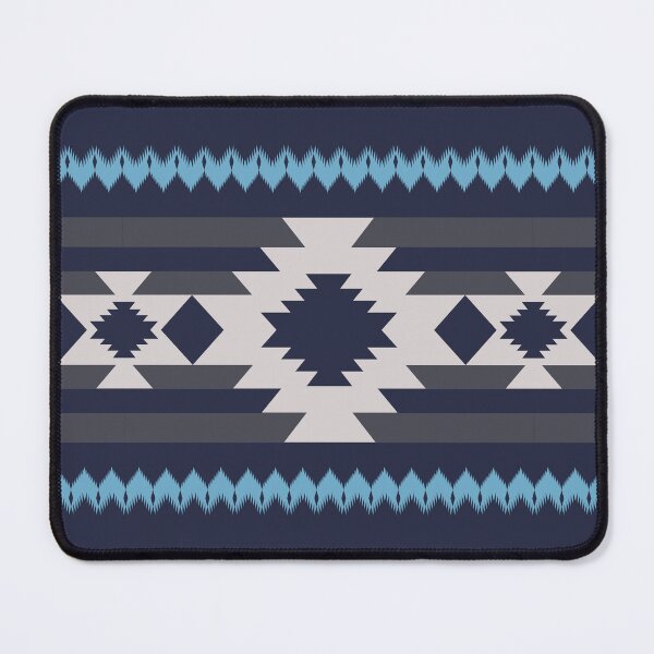 Item preview, Colorful Blue Native American Aztec Tribal Geometric Pattern designed and sold by BWDecorPattern.