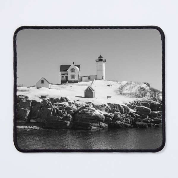 Item preview, Nubble Lighthouse - Winter - Black and White designed and sold by DeloreStudio.