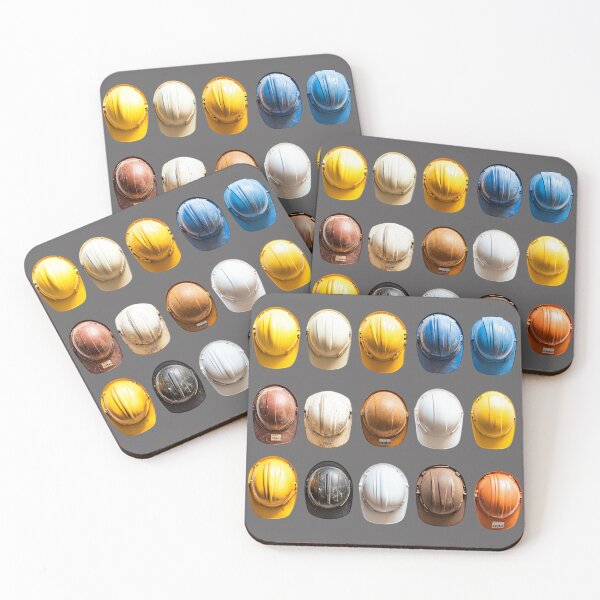 Item preview, Hard Hats Construction Blue Yellow Orange Brown White designed and sold by Mochasgoods.