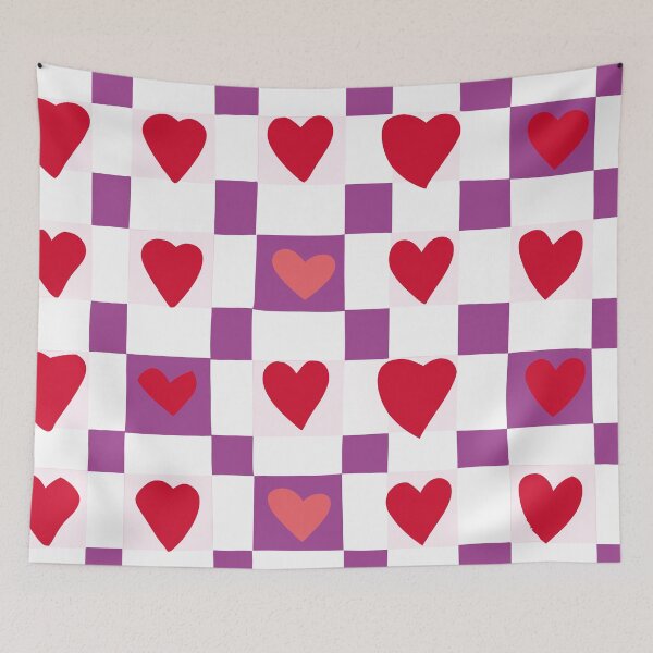 Item preview, Playful Heart Checkerboard Pattern designed and sold by Timegraf.