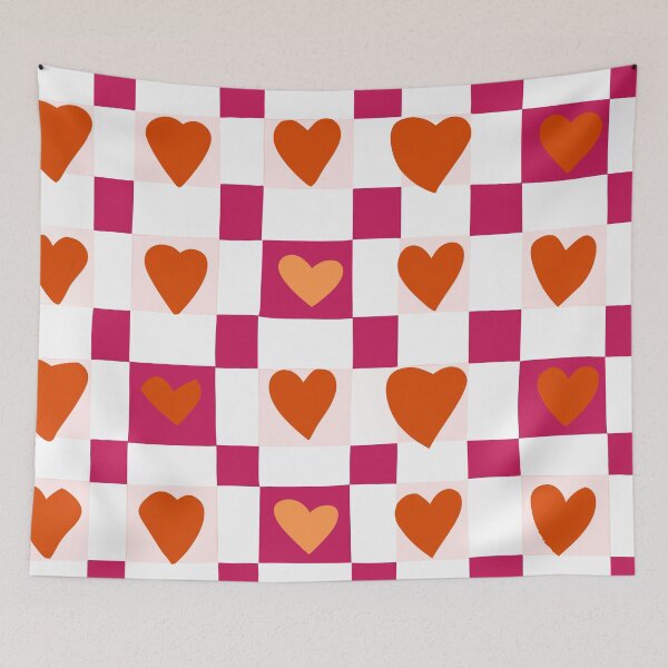 Item preview, Playful Heart Checkerboard Pattern designed and sold by Timegraf.