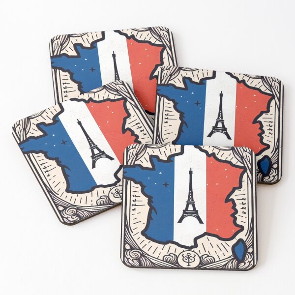 Item preview, French Flag Map Sticker designed and sold by clintang.