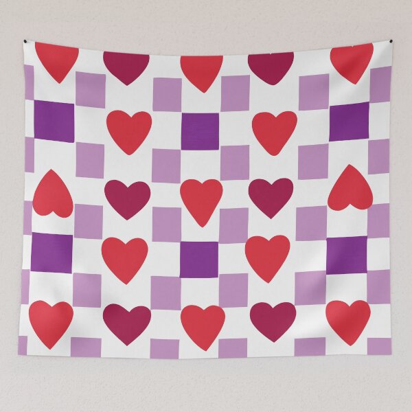 Item preview, Playful Heart Checkerboard Pattern designed and sold by Timegraf.