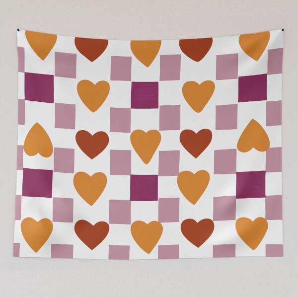 Item preview, Playful Heart Checkerboard Pattern designed and sold by Timegraf.