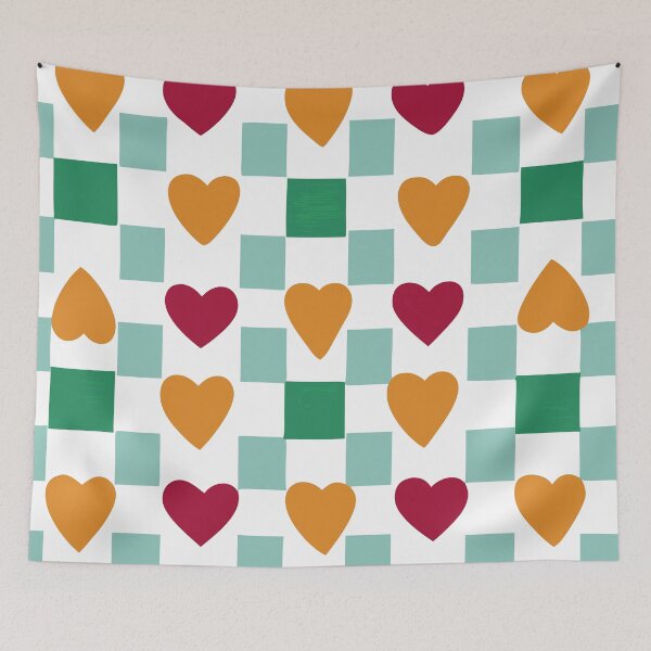Item preview, Playful Heart Checkerboard Pattern designed and sold by Timegraf.