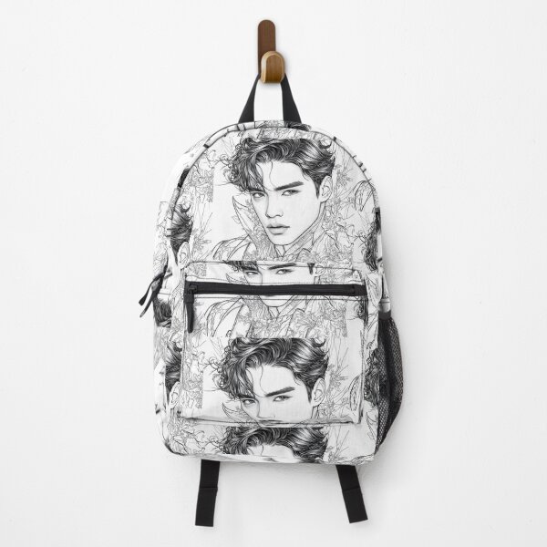 Item preview, K-pop Intense and Floral Male Portrait designed and sold by ArtemisDesignAI.