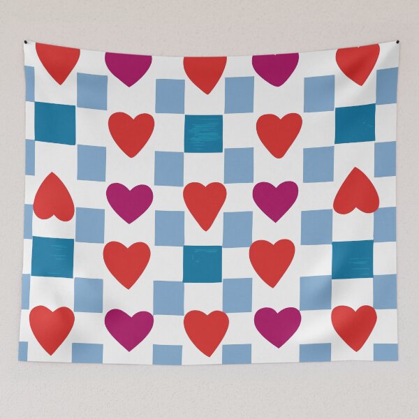 Item preview, Playful Heart Checkerboard Pattern designed and sold by Timegraf.