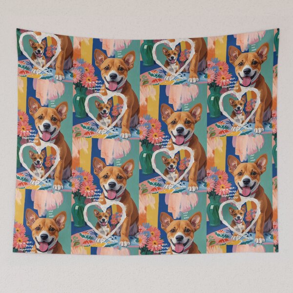 Item preview, Cute Dog Matisse painting inspired Flower Art designed and sold by Mi9 Creatives.