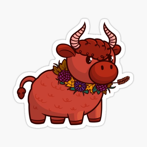 Aperçu de l'œuvre Vache d'automne créée et vendue par SmallBeanCraftStudio.