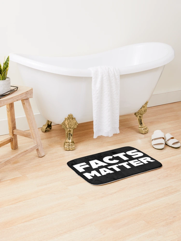 Thumbnail 2 of 6, Bath Mat, Facts matter designed and sold by Rachel the Artist .