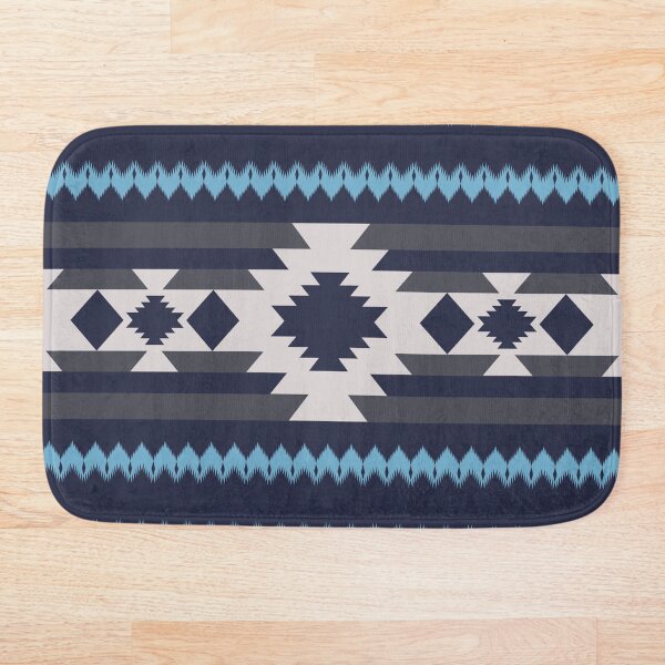 Artikelvorschau, Buntes blaues geometrisches Muster der amerikanischen Ureinwohner-Azteken entworfen und verkauft von BWDecorPattern.
