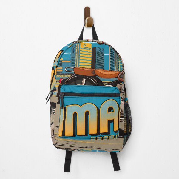 Item preview, Retro Motorcycle Vibes - Classic Ride with Urban Backdrop designed and sold by Modern-Mojo.