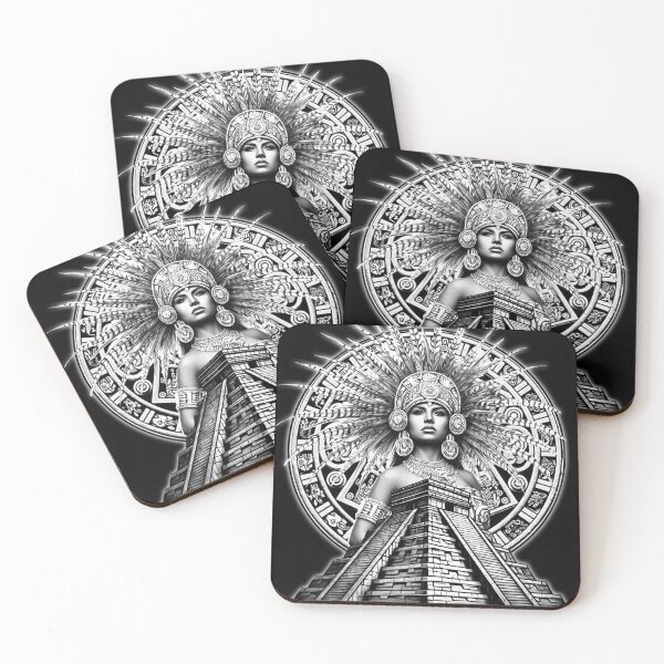 Item preview, Aztec Princess Woman Chicano Mexican Aztec Calendar designed and sold by HechoEnAztlan.