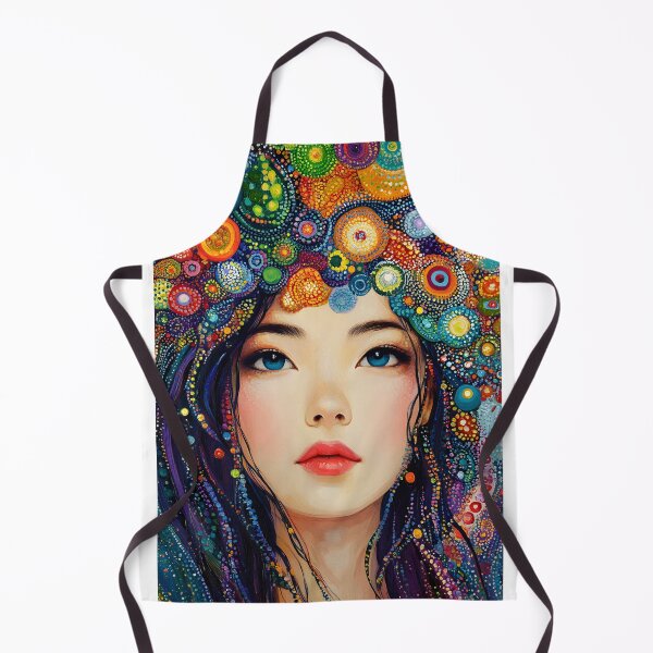 Item preview, Vibrant woman's portrait with colorful abstract background designed and sold by Artessie.