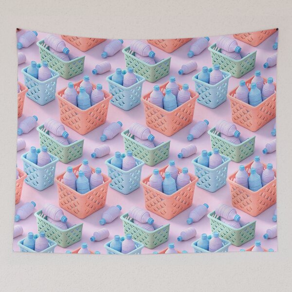 Item preview, Adorable Water Bottle in a Basket – Pastel Clay Art designed and sold by WinusYTS.