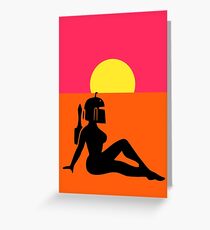 Pop Art Sexy Robot Girl Greeting Card