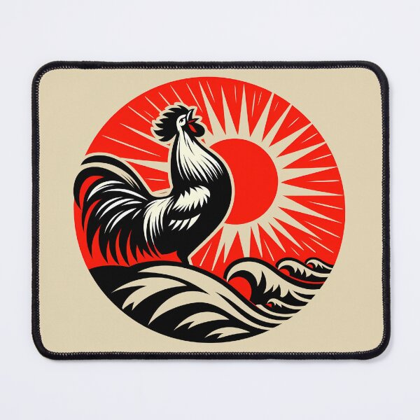 Item preview, Sea Sunrise Rooster designed and sold by Funny Vintage Stickers And T-Shirts.