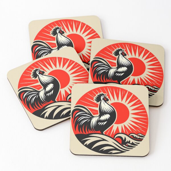 Item preview, Sea Sunrise Rooster designed and sold by Funny Vintage Stickers And T-Shirts.