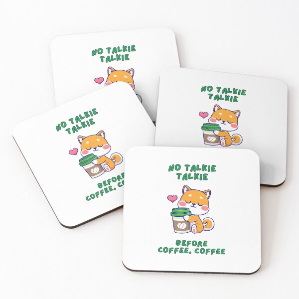 Item preview, No Talkie, Talkie, Before Coffee Coffee, Cup Saucer, Puppy, Green  designed and sold by AASparksDesigns.