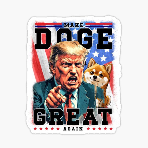 Artikel-Vorschau von Make Doge Great Again PNG | Lustiges Trump Doge Meme Digitaler Download | Dogecoin Crypto Meme Art | USA Patriotisches Shirt-Design, designt und verkauft von KeedKean.