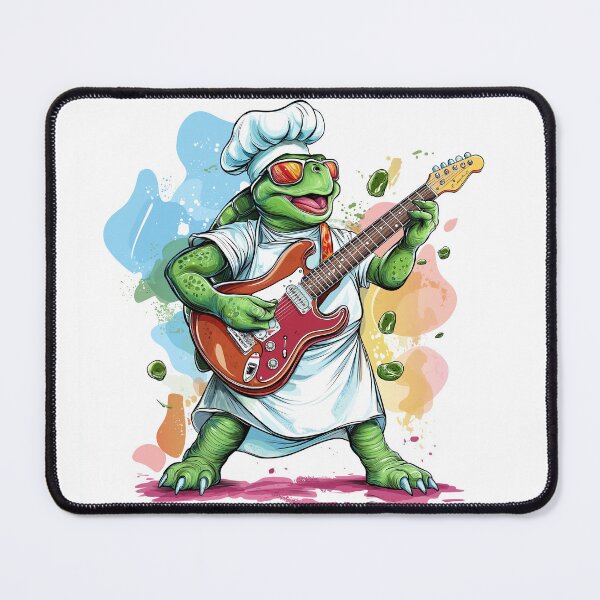Item preview, Rock chef turtle with electric guitar designed and sold by OneMillionSpot.
