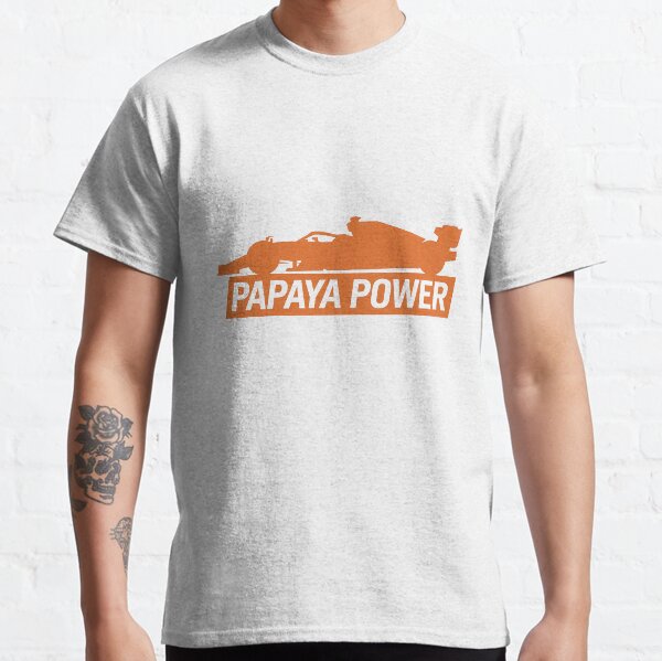 Item preview, McLaren Papaya Power Speed Stripe Design - Bold F1 Car Silhouette Art designed and sold by GridLineDesigns.