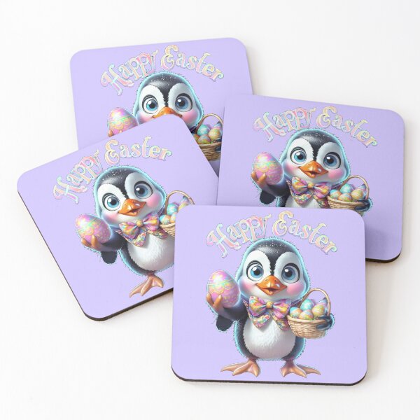 Item preview, Happy Easter – Cute Penguin with Easter Eggs designed and sold by ZerotwoStudio.