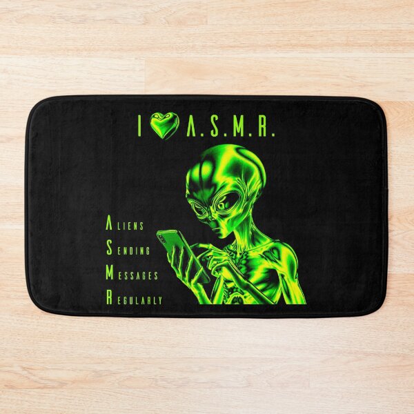 Item preview, I love ASMR - Aliens Sending Messages Regularly - green designed and sold by R-A Designs.