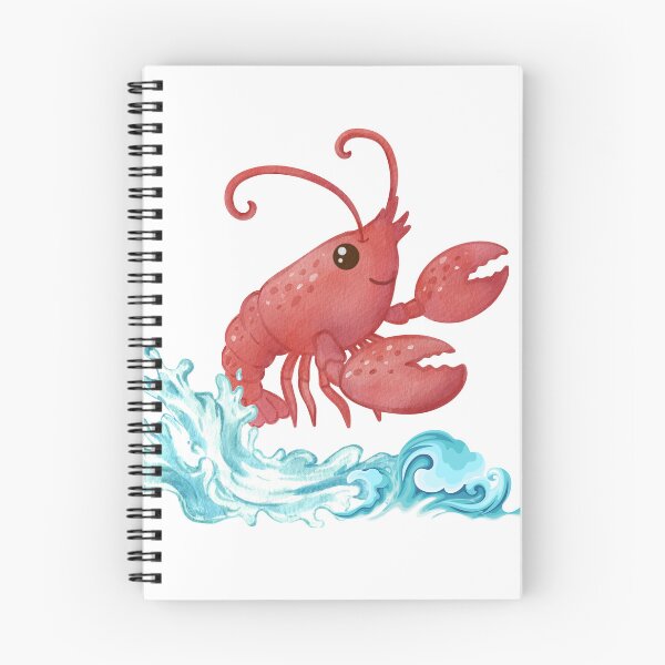 Item preview, Cheerful red lobster emerging from stylized blue waves designed and sold by LaUnArt.