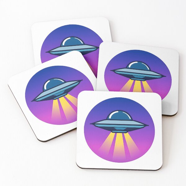 Item preview, Retro Futuristic UFO with Neon Glow designed and sold by quibrak.