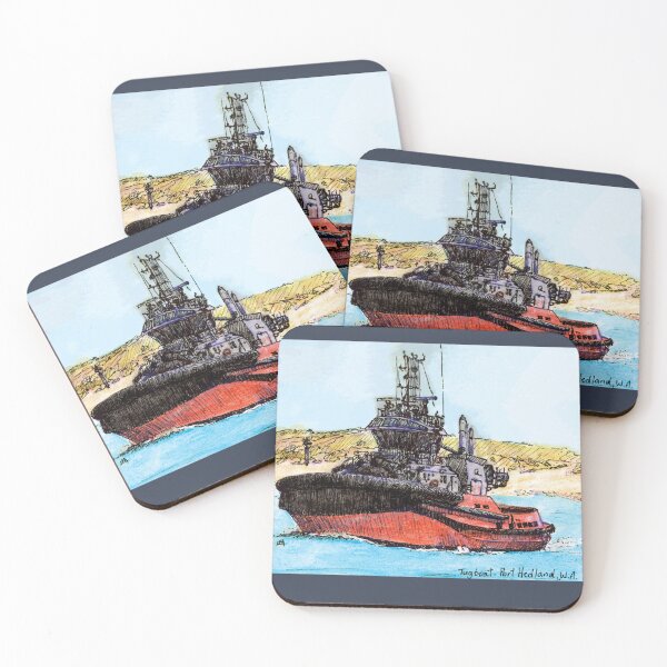Item preview, Australian Scene - Tug boat - Port Hedland, WA, aus. designed and sold by Anne Huth.