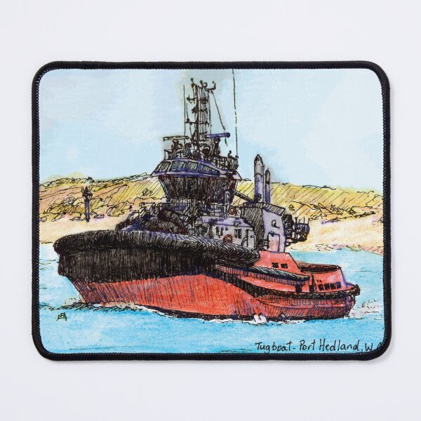 Item preview, Australian Scene - Tug boat - Port Hedland, WA, aus. designed and sold by Anne Huth.