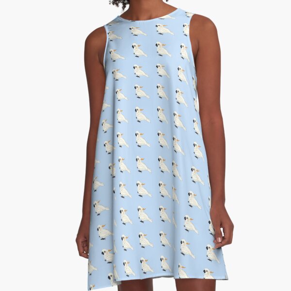 Citron Crested Cockatoo A-Line Dress