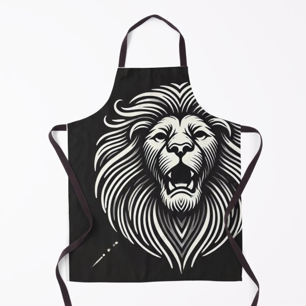 Item preview, Roaring Majesty Bold Black & White Lion Art designed and sold by OandSDesigns23.
