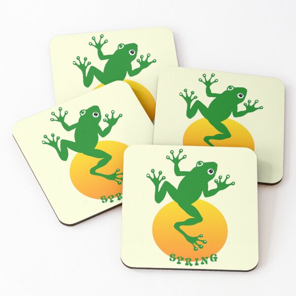 Item preview, Spring Leap: Vibrant Frog Illustration with Sunset Glow designed and sold by VikArtStudio.