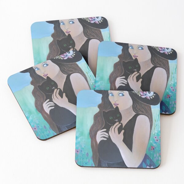 Item preview, Girl with a black cat designed and sold by Aurora Art and Design.