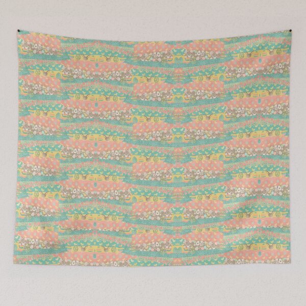 Item preview, Bunny Easter Eggs Spring Meadow Easter Pattern  designed and sold by FestivityFinds.