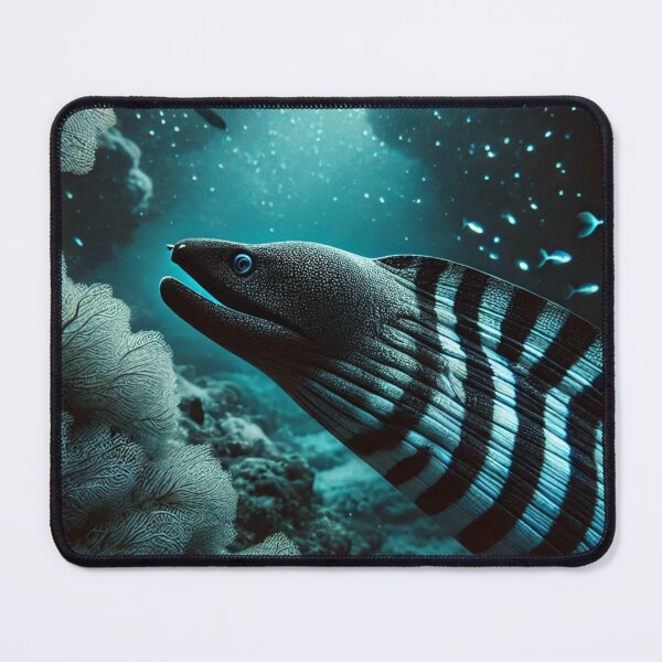Item preview, Zebra Striped Moray Eel – Bioluminescent Deep Sea designed and sold by NocturnalNook.